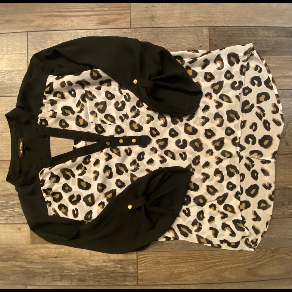 Leopard print hi low top